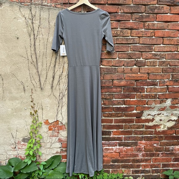 NEW Lularoe Ana dress charcoal maxi dress xs - Picture 7 of 7